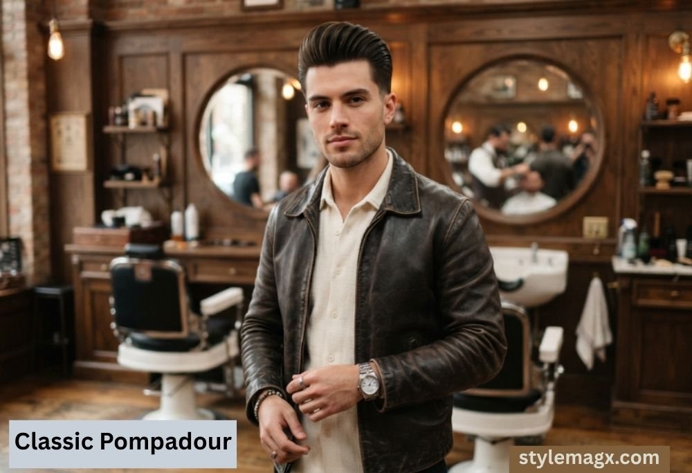 40+ Fantastic Square Face Shape Haircuts for Men: Ultimate Guide 2026 19 Classic Pompadour