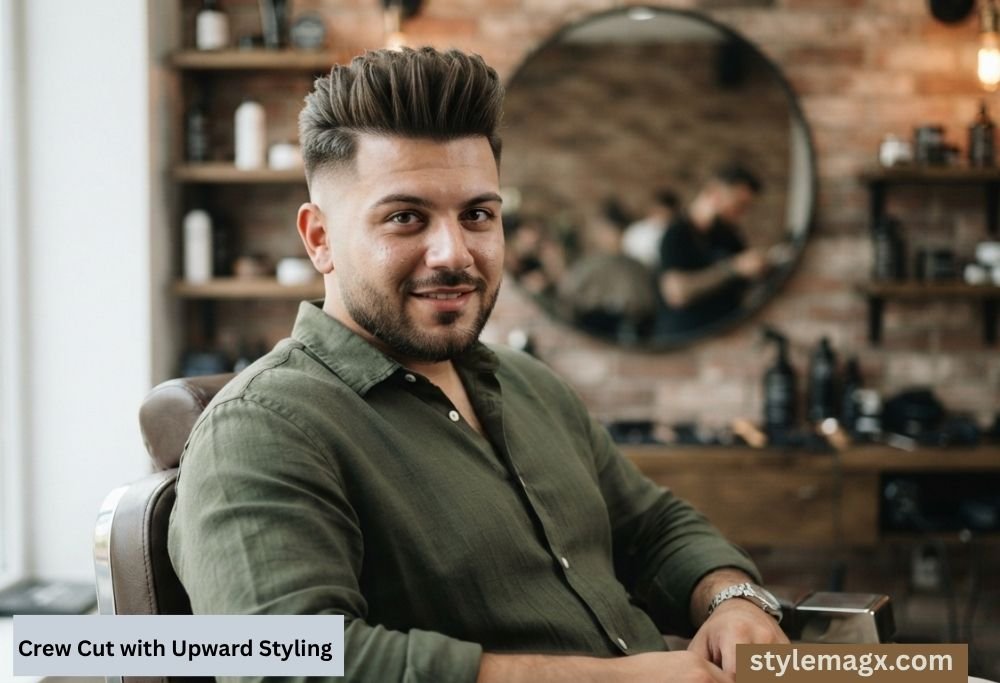 35+ Best Round Face Shape Haircuts for Men: Top Picks for 2026 15 Crew Cut with Upward Styling