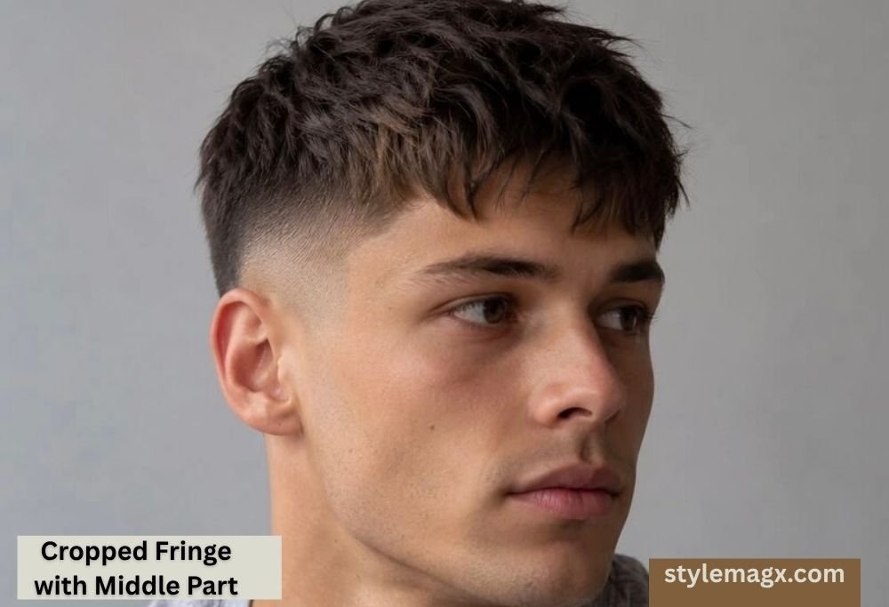 30 Best Middle Part Hairstyles For Men In 2026 7 Cropped Fringe with Middle Part