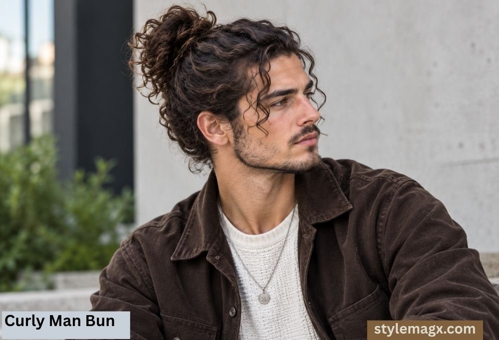 Curly Man Bun