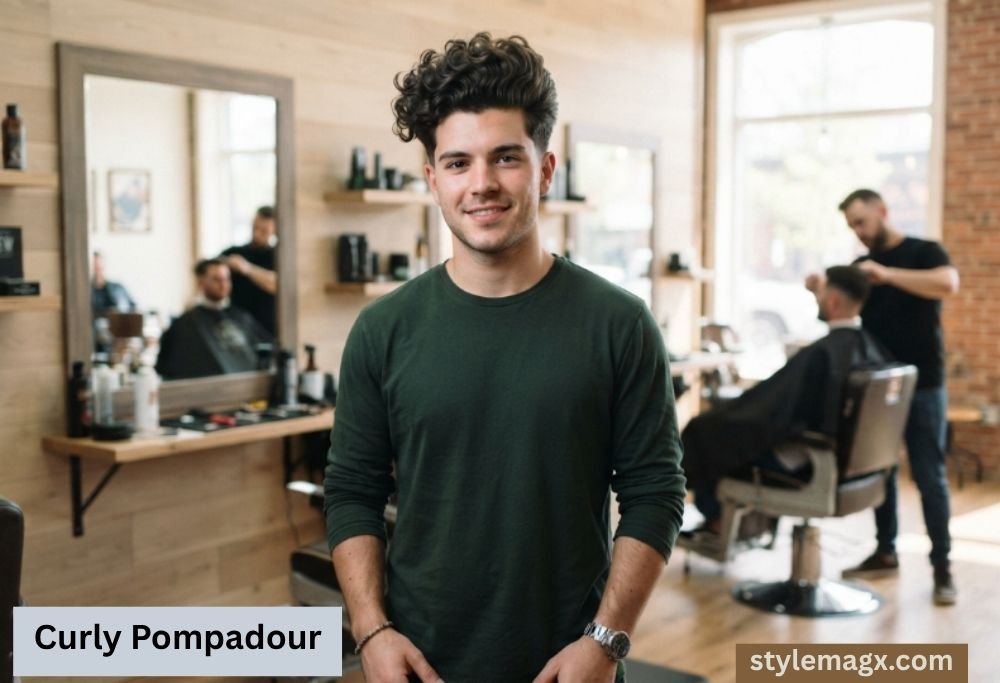 40+ Fantastic Square Face Shape Haircuts for Men: Ultimate Guide 2026 20 Curly Pompadour