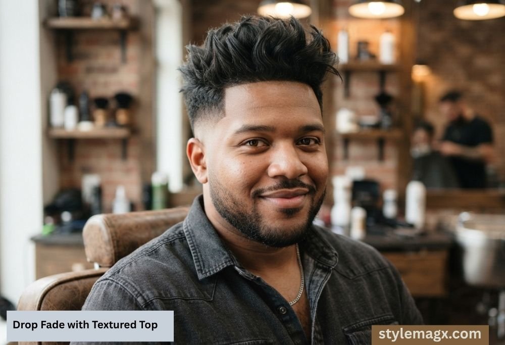 35+ Best Round Face Shape Haircuts for Men: Top Picks for 2026 21 Drop Fade with Textured Top