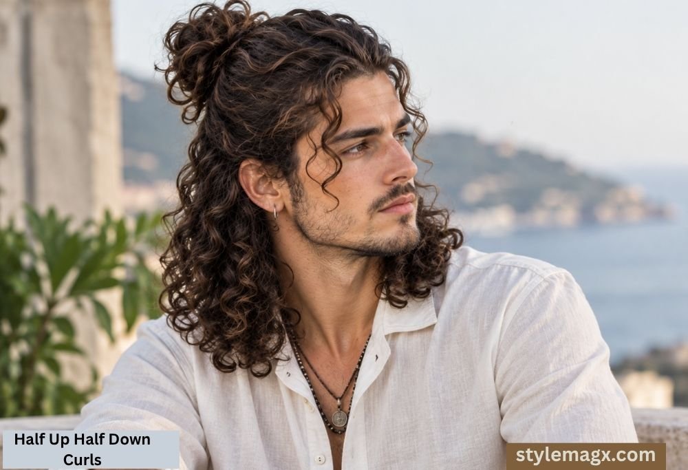 Half Up Half Down Curls
