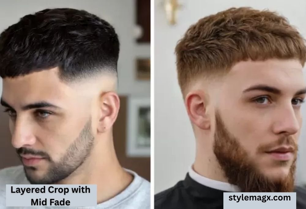 Best Haircuts for Men with Thin Straight Hair 2026 Guide 26 Layered Crop with Mid Fade