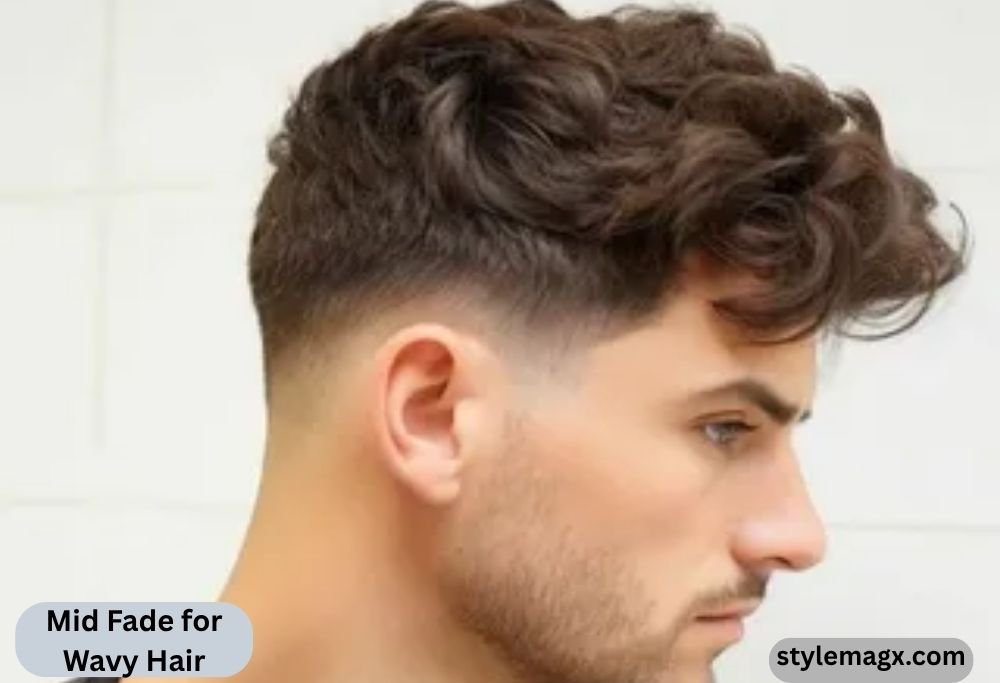 Mid Fade for Wavy Hair