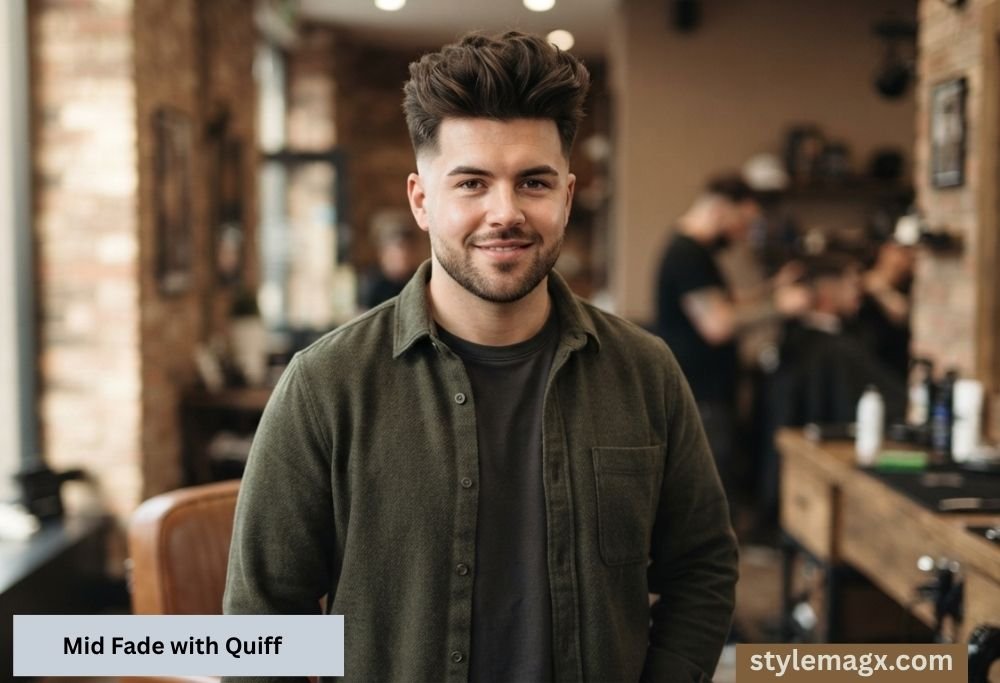 35+ Best Round Face Shape Haircuts for Men: Top Picks for 2026 8 Mid Fade with Quiff