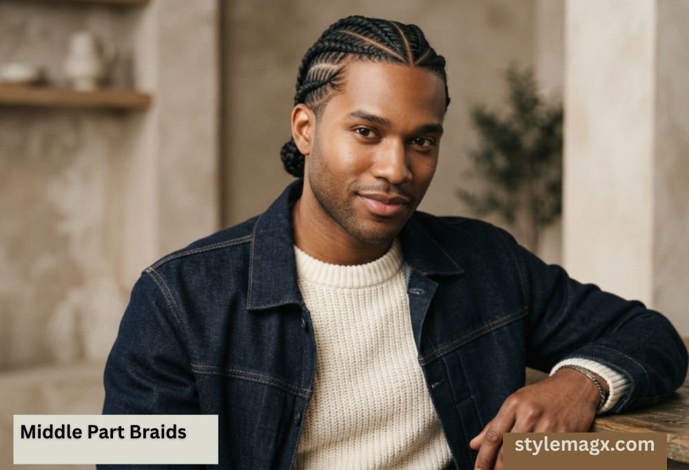 30 Best Middle Part Hairstyles For Men In 2026 24 Middle Part Braids