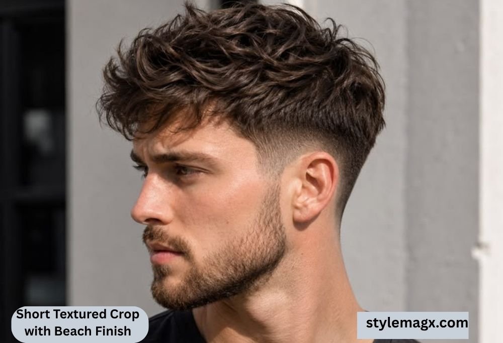 Short Textured Crop with Beach Finish
