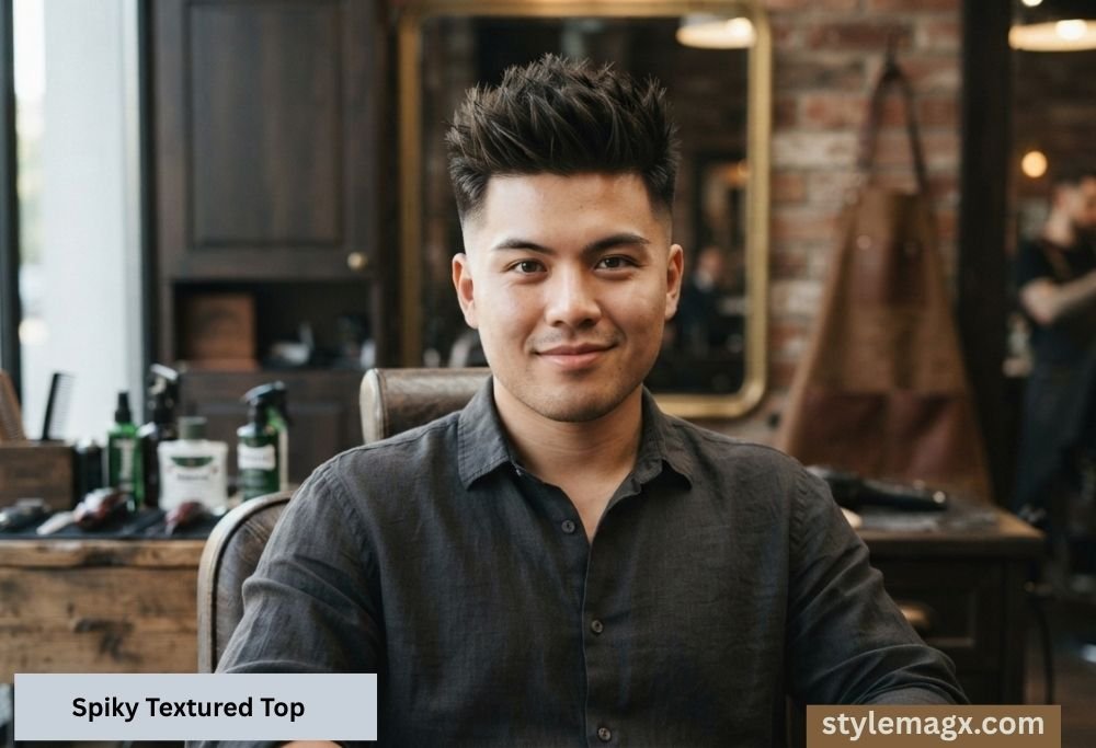 35+ Best Round Face Shape Haircuts for Men: Top Picks for 2026 11 Spiky Textured Top