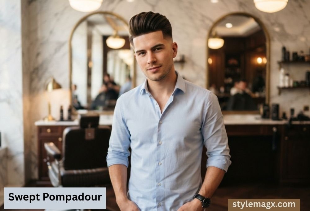 40+ Fantastic Square Face Shape Haircuts for Men: Ultimate Guide 2026 21 Swept Pompadour