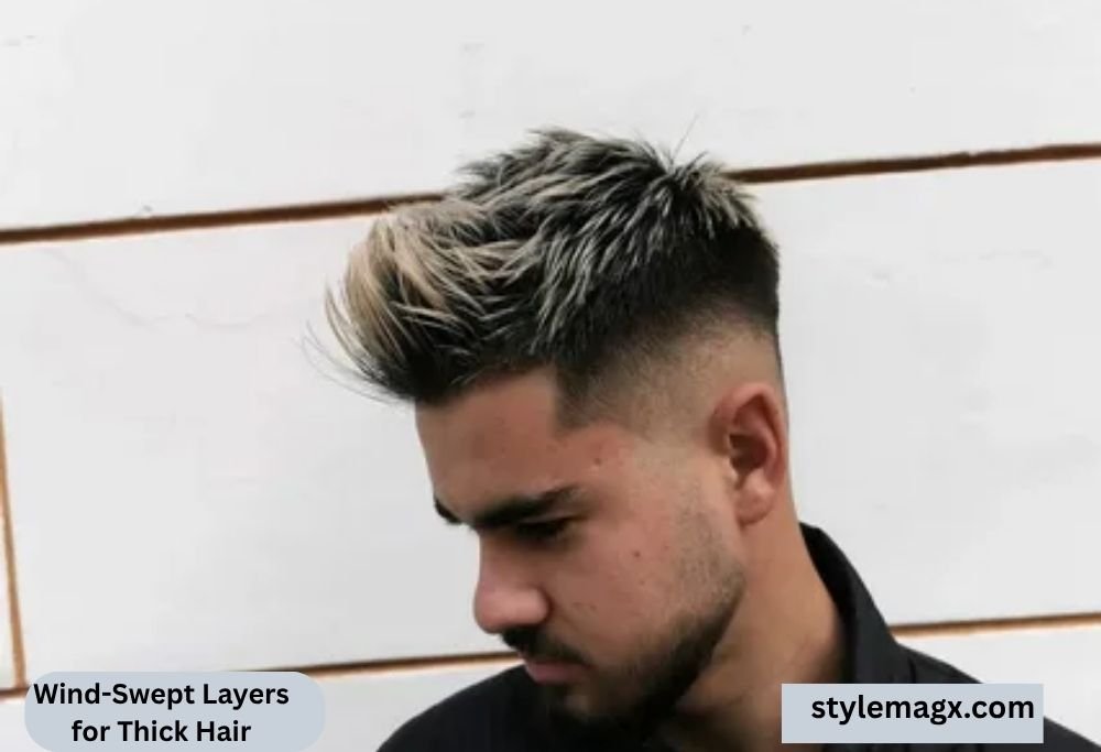 Wind-Swept Layers for Thick Hair