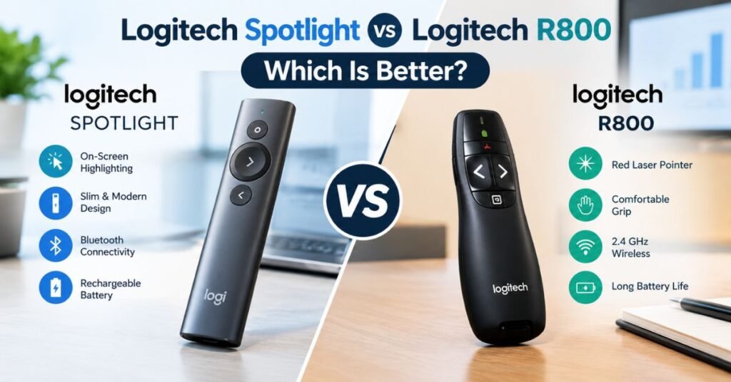 Best Wireless Presentation Clickers in 2026 Expert Picks and Reviews 2 Logitech Spotlight vs Logitech R800 Which Is Better