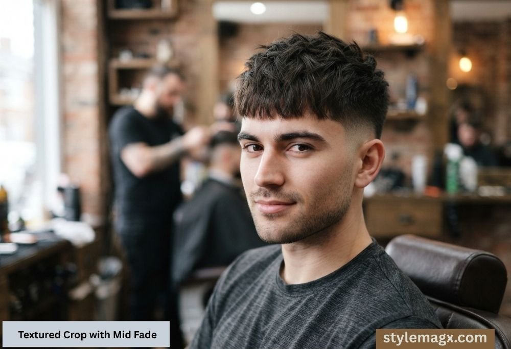 15 Best Triangle Face Shape Hairstyles for Men That Balance Your Jaw 8 Textured Crop with Mid Fade